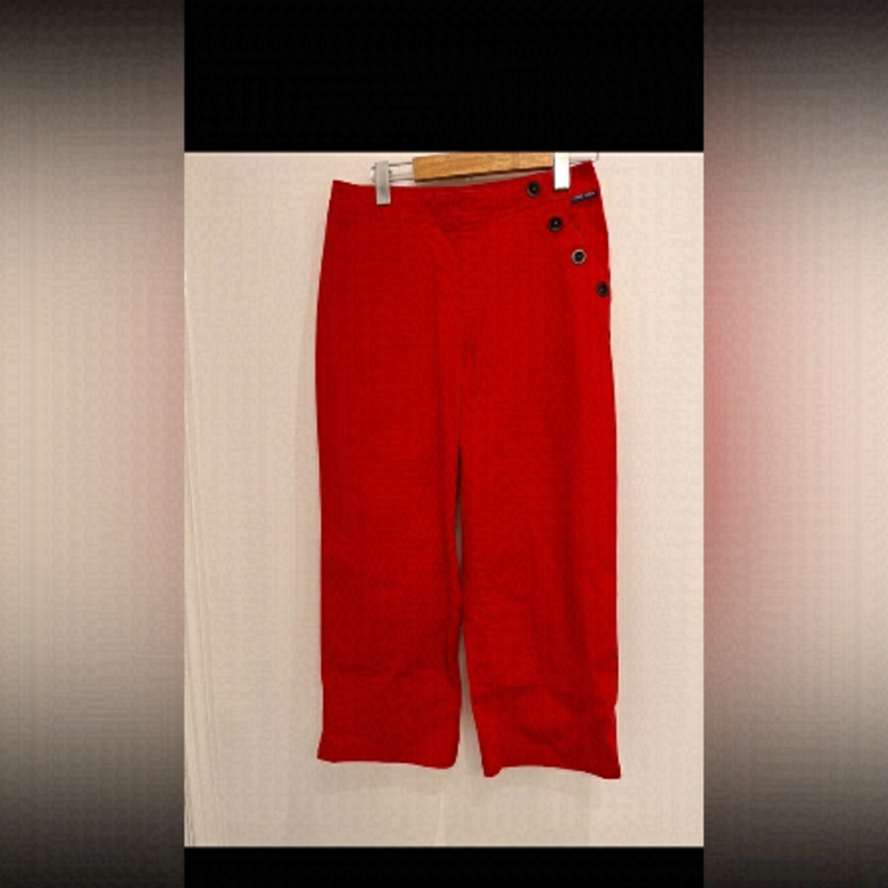 Saint-james red crop wide leg pant size 6